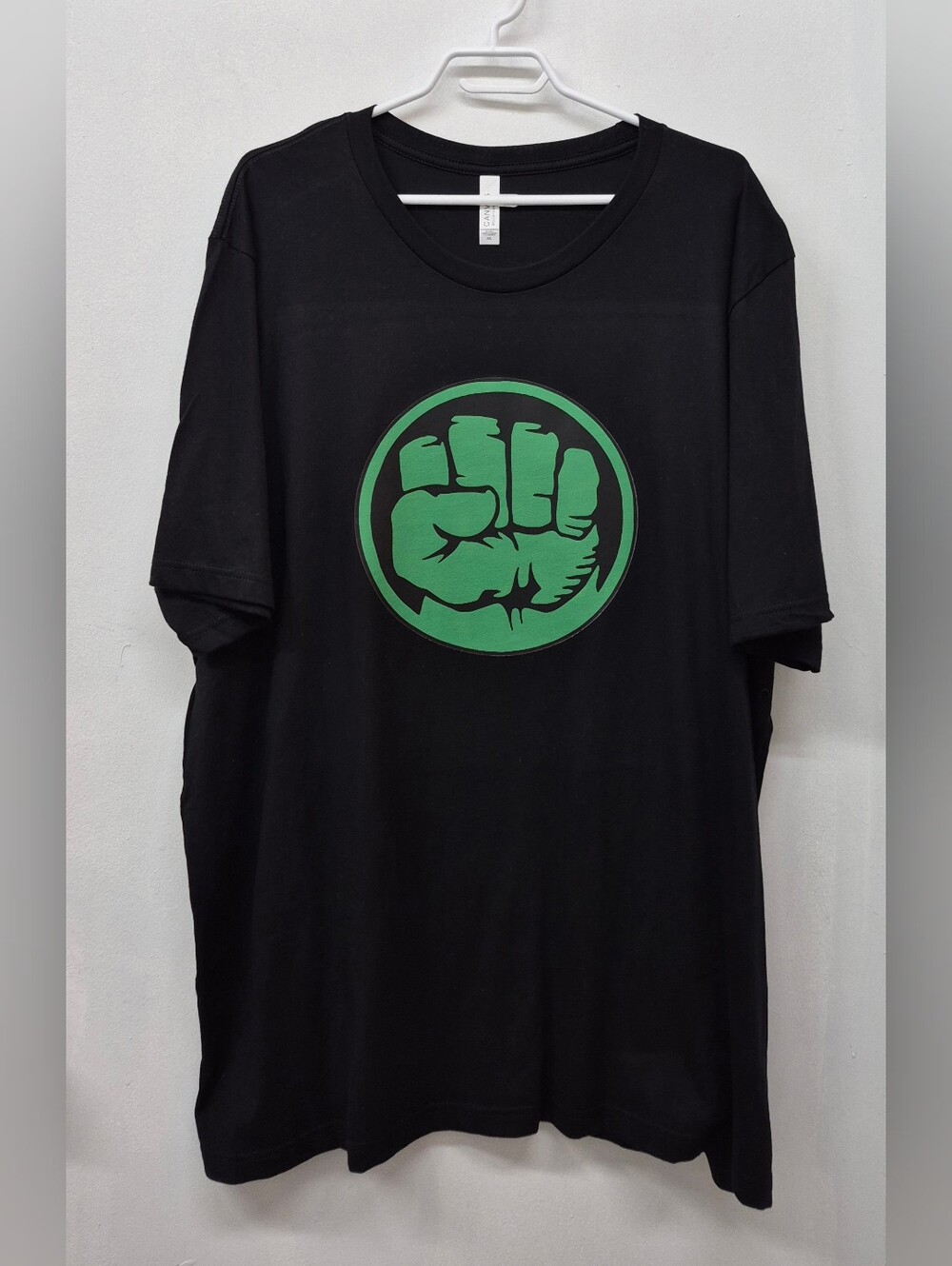 Men's Black Short Sleeve Tee with Green The HULK Fist Graphic add 3XL
